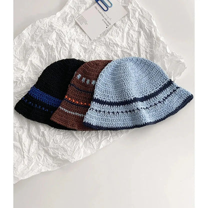 Colorful Striped Knit Fisherman Hat for Women - BritishElegance