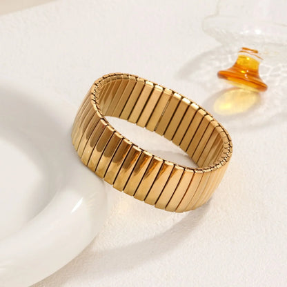 Rose Gold Tone Metal Love Stretch Bracelet