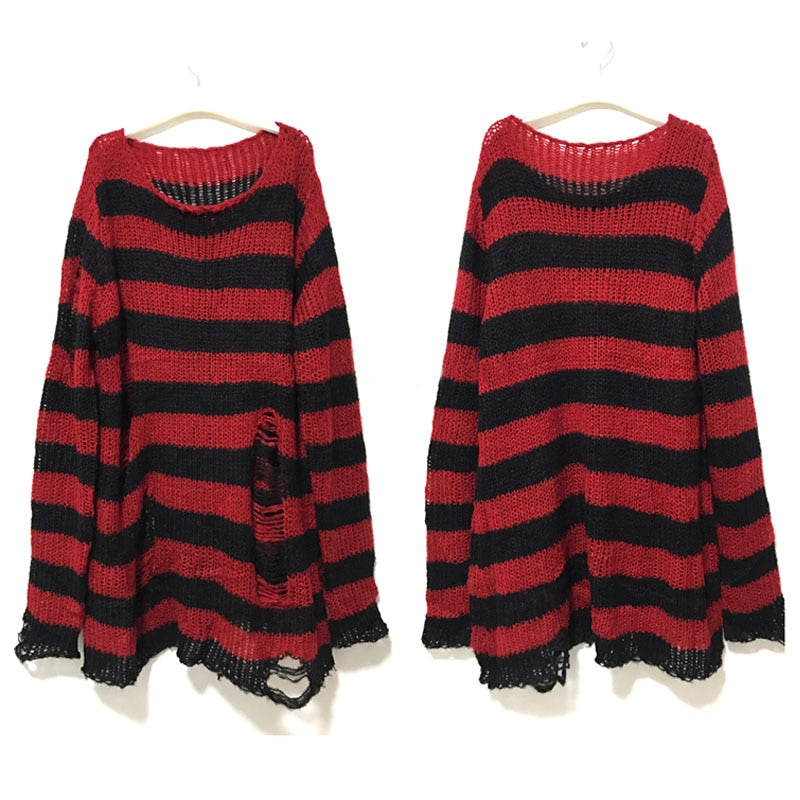 Comfortable Relaxed Fit Women's Striped Sweatshirt