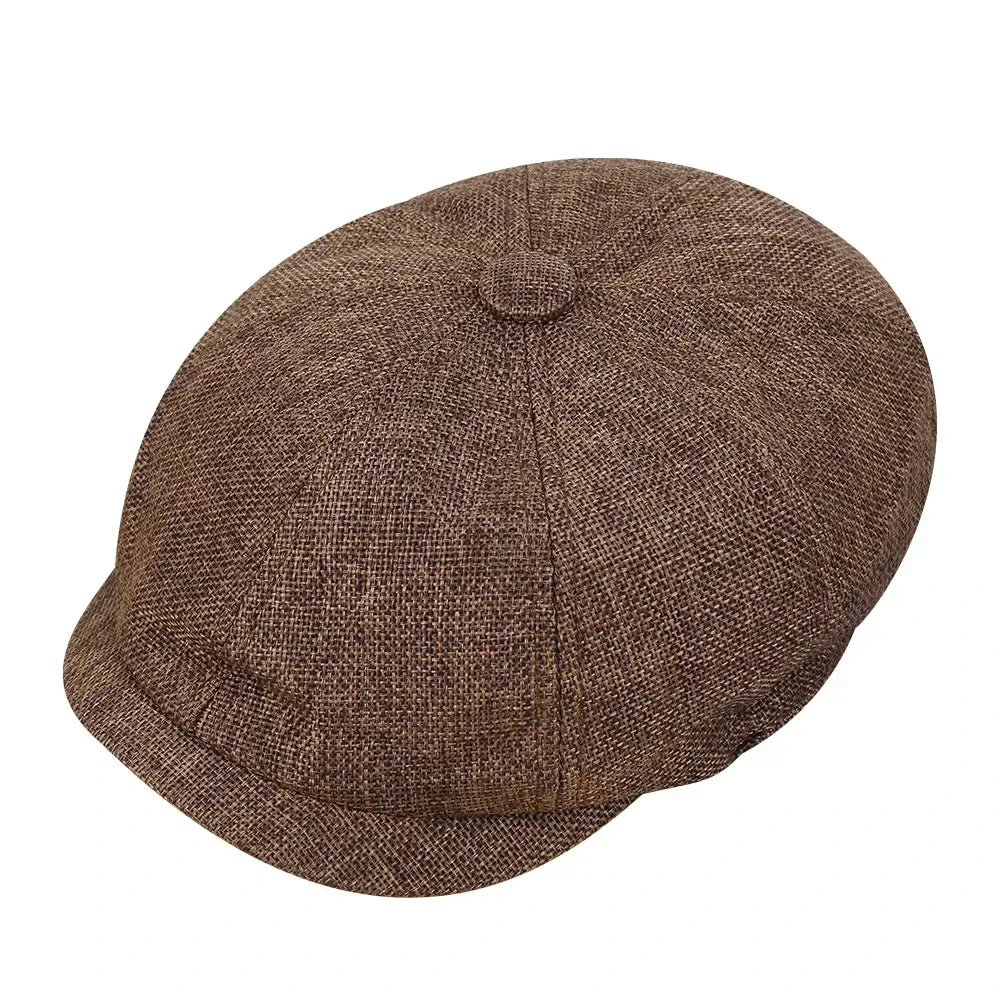 Classic Wool Newsboy Flat Cap - Traditional Unisex Hat