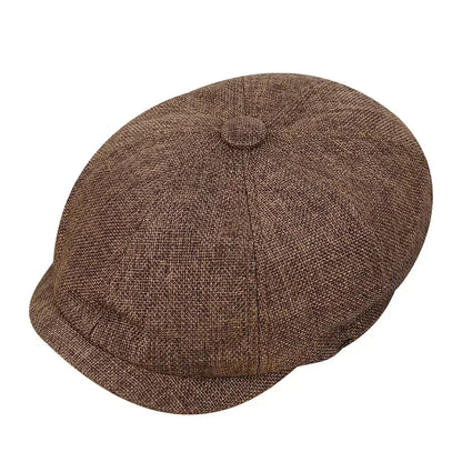 Classic Wool Newsboy Flat Cap - Traditional Unisex Hat