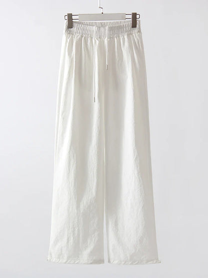 Comfortable High Waist White Jogger Pants