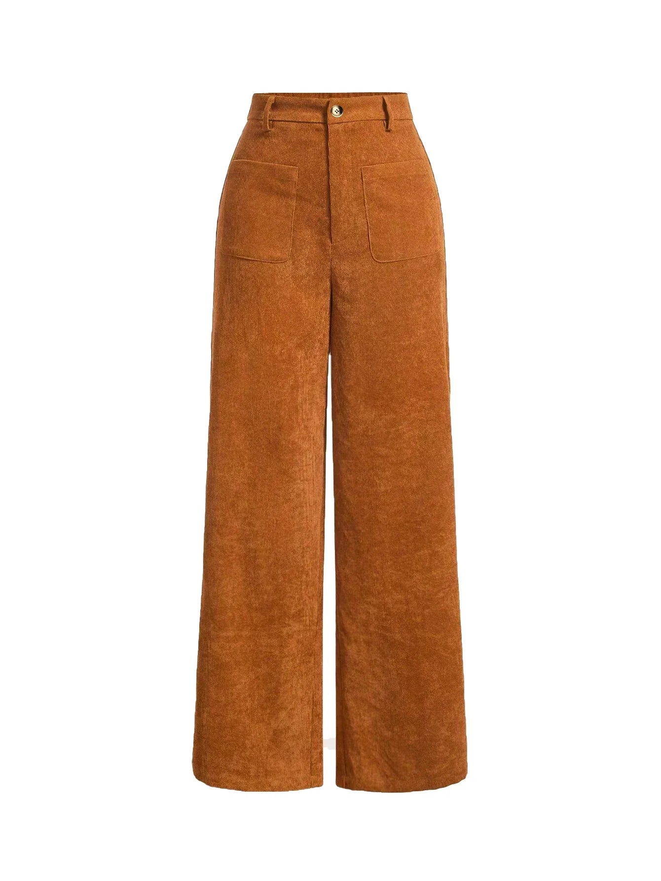 Classic High Waisted Wide Leg Women's Pants with Pockets - BritishElegance