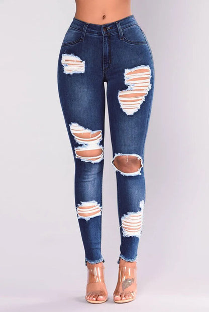 Slim Fit Distressed Women's Jeans