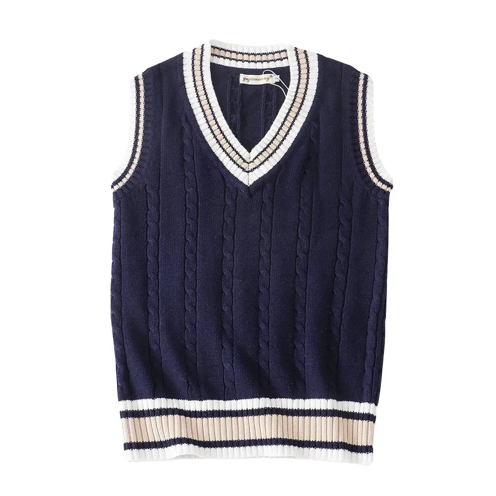 Stylish Knit Vest – Casual V-Neck Sweater Layer