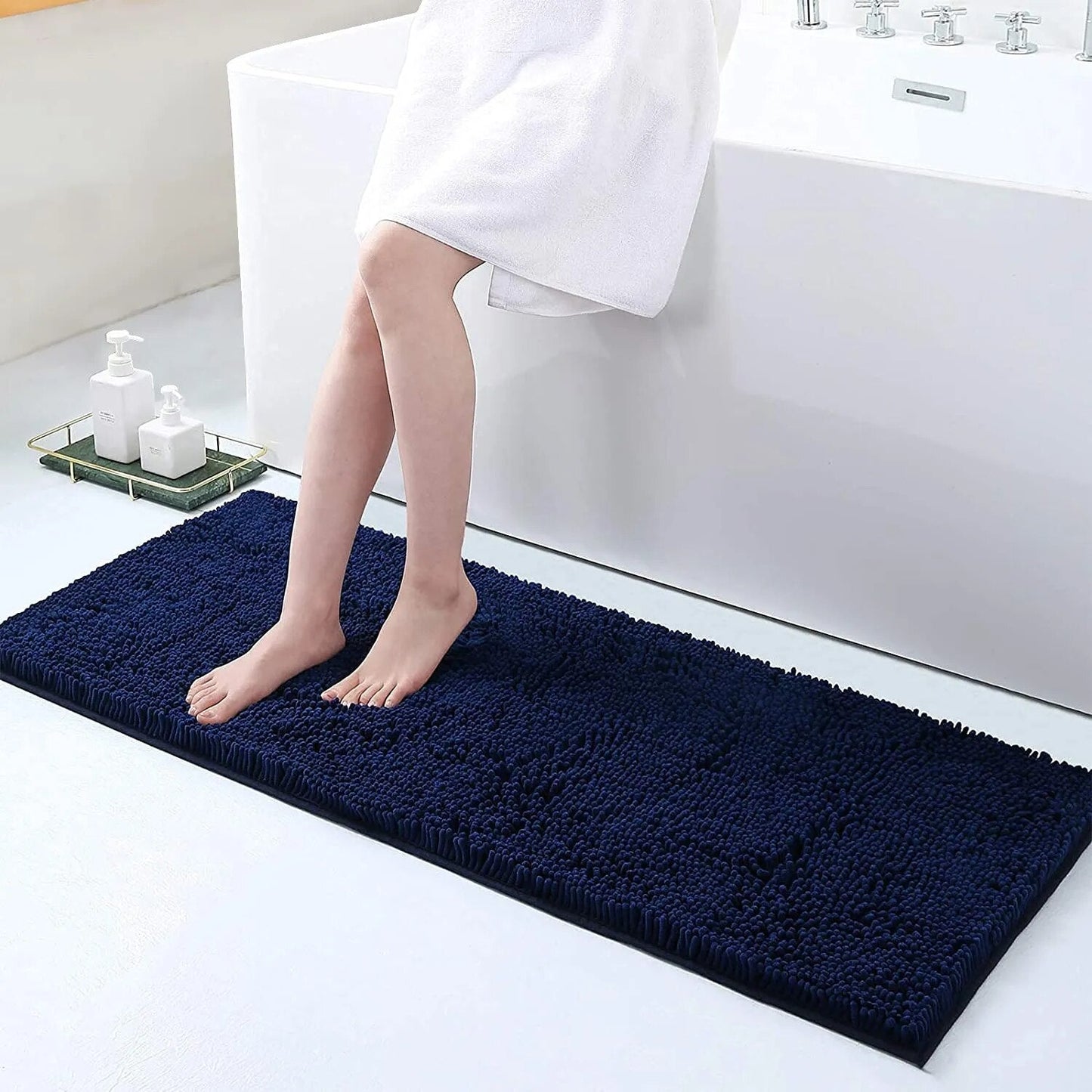 Soft Grip Anti Slip Bathroom Floor Mat With Suction Backing