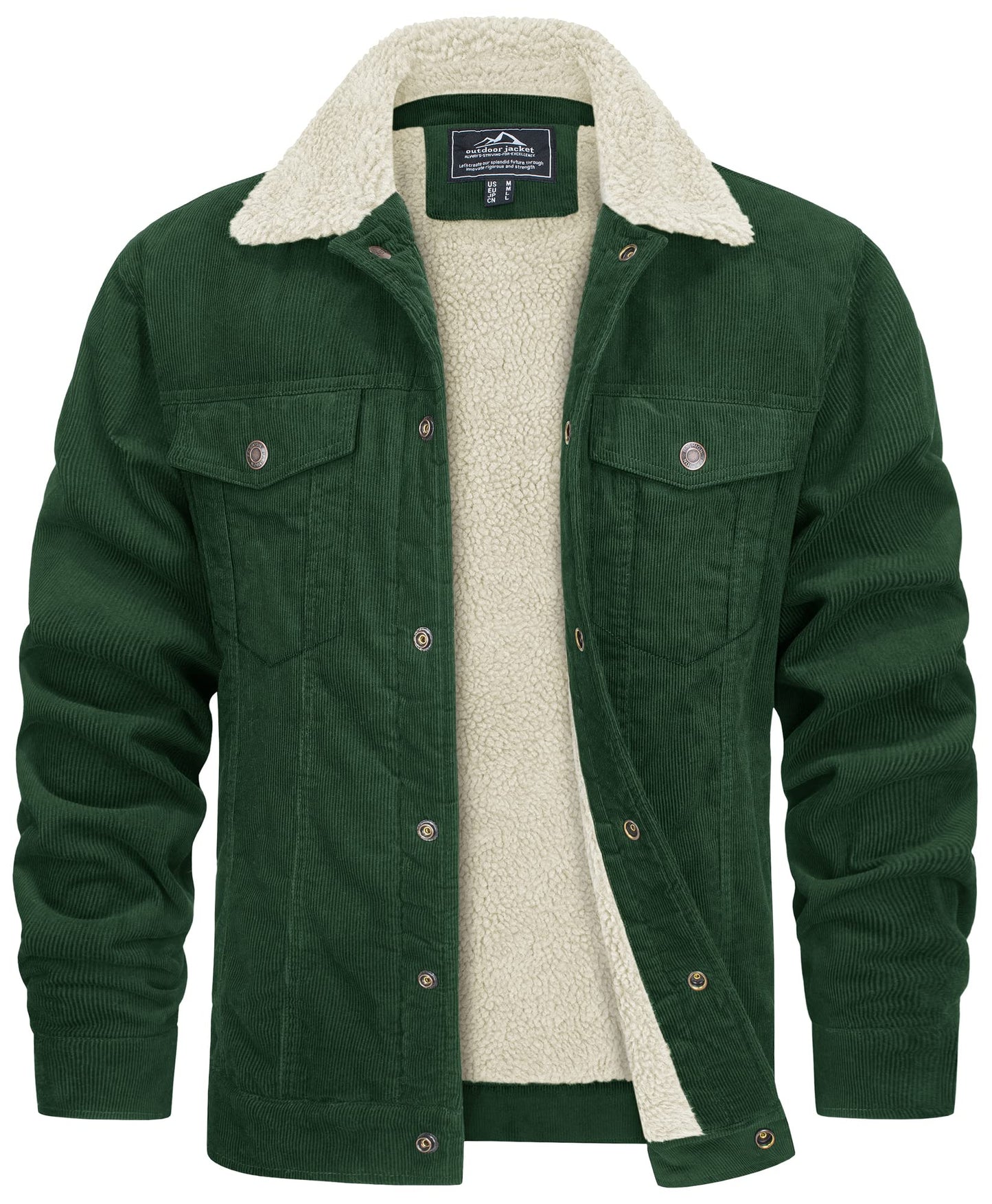 Men’s Corduroy Teddy Jacket with Sherpa Collar