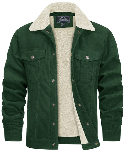 Men’s Corduroy Teddy Jacket with Sherpa Collar