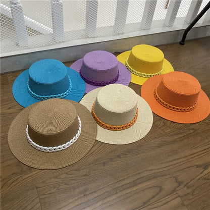 Classic Wide Brim Sun Straw Hat - BritishElegance