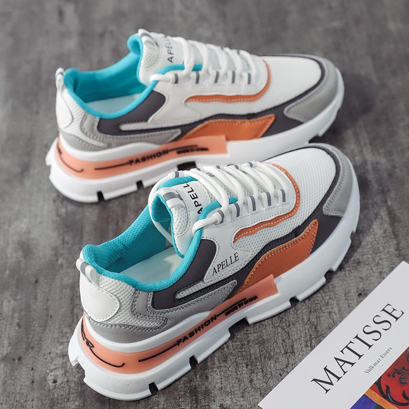 Fashionable Women's Sneakers with Thick Sole - BritishElegance