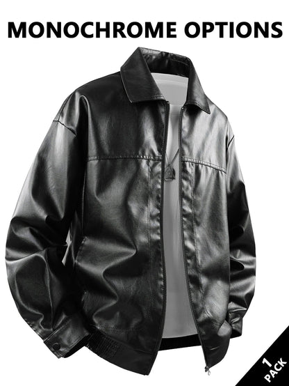 Classic Biker Leather Coat - BritishElegance