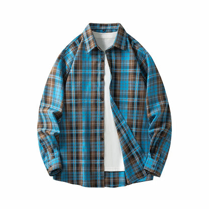 Comfortable Plaid Cotton Shirt - Cozy Long Sleeve Casual Wear