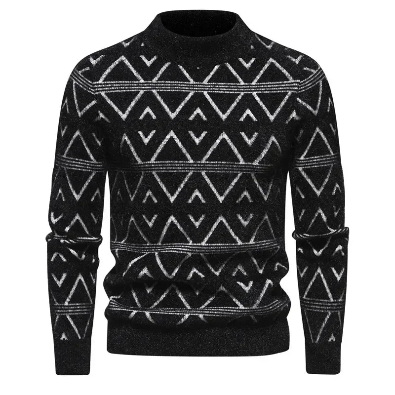Fake Fur Crew Neck Sweater Men