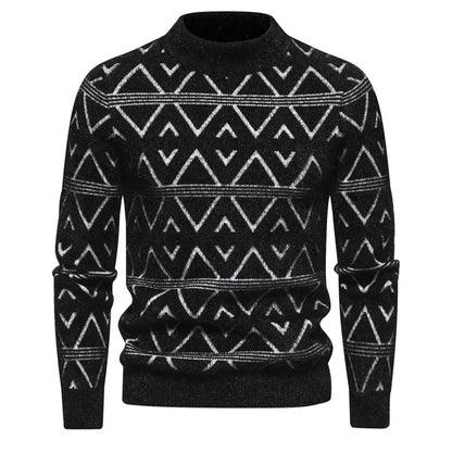 Fake Fur Crew Neck Sweater Men
