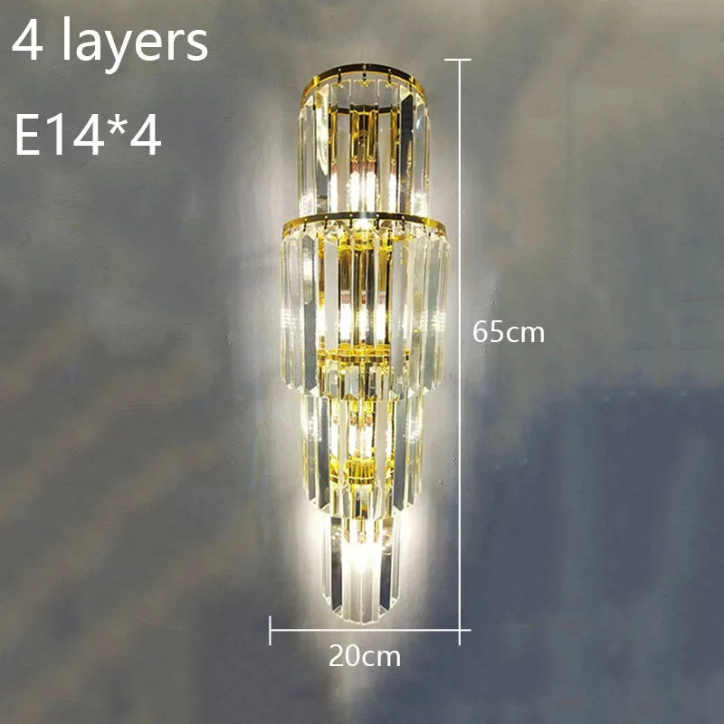 Sparkling Crystal Column Wall Light With Soft Glow