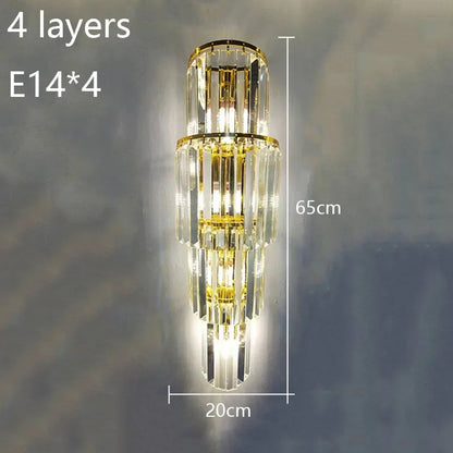 Sparkling Crystal Column Wall Light With Soft Glow