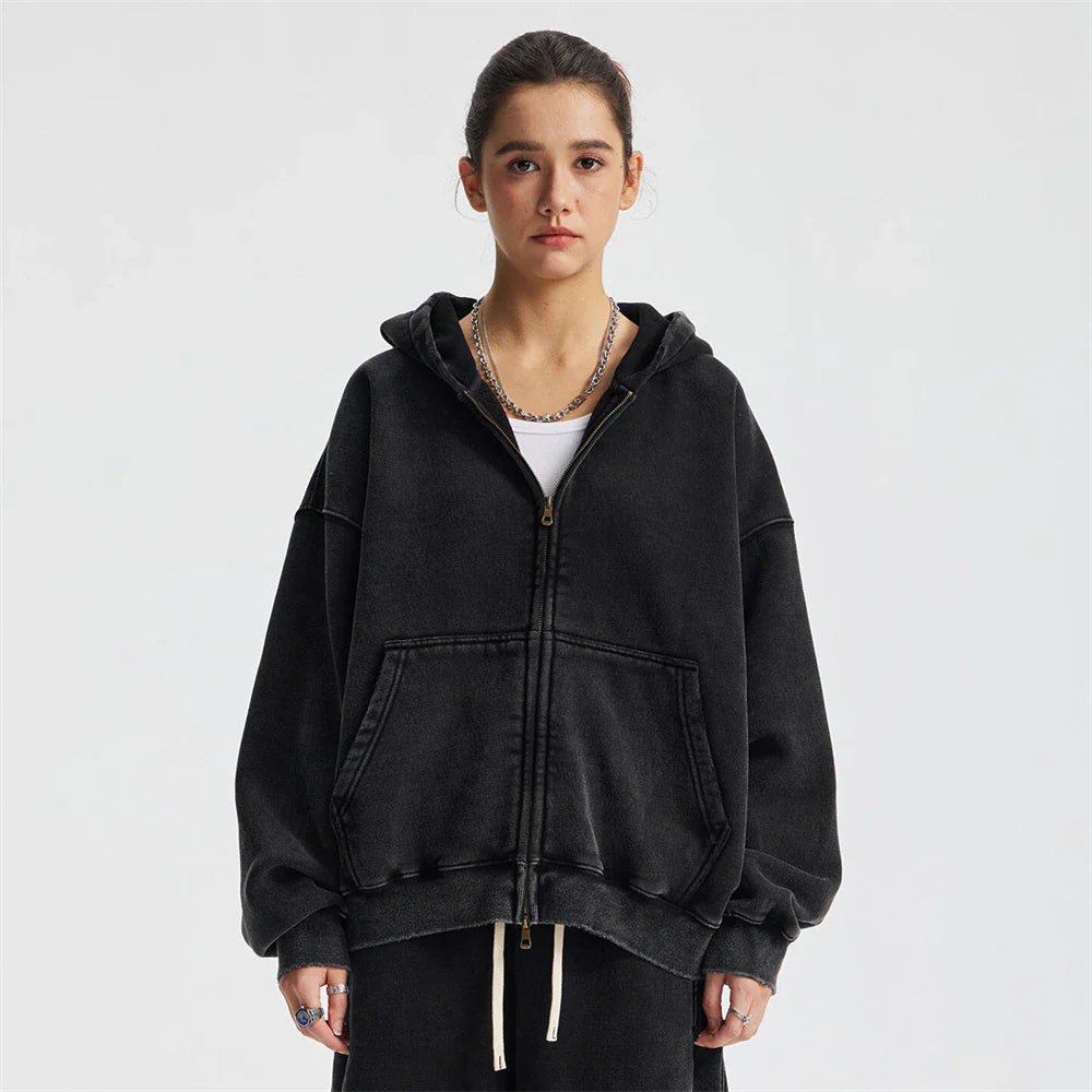 Warm Fleece Zip Up Hooded Jacket