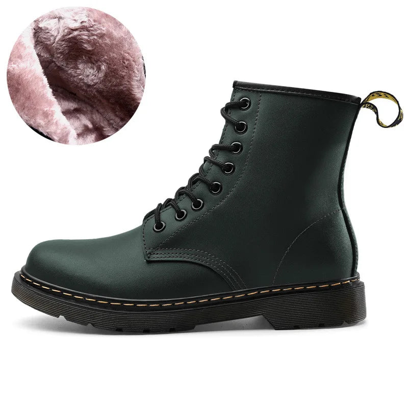 Warm Insulated Leather Chelsea Boots for Men