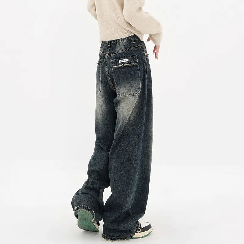 Comfortable Vintage Relaxed Fit Blue Women's Jeans - BritishElegance