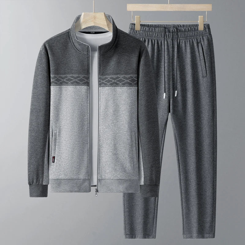 Men's Relaxed Fit Zip Up Tracksuit Set