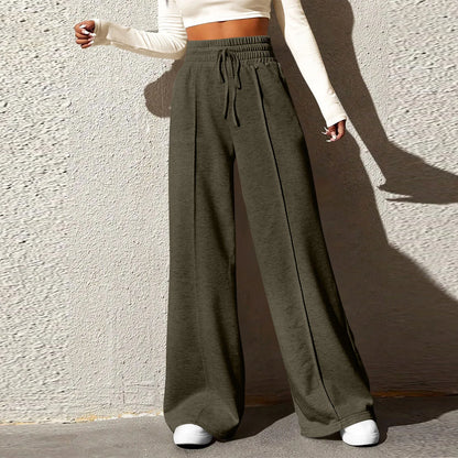 Comfortable Elastic Waist Wide Leg Joggers