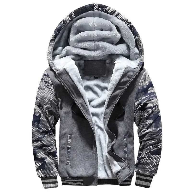 Cevori Hooded Design Fleece Quilted Jacket