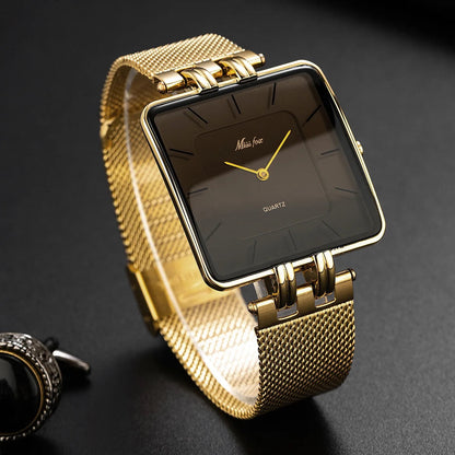 Isla Square Mesh Band Wristwatch | Adjustable Fit Solid Wristwatch
