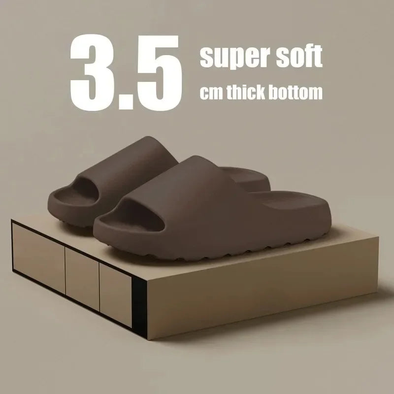 Soft Foam Slide Sandals - Cozy Brown House Slippers