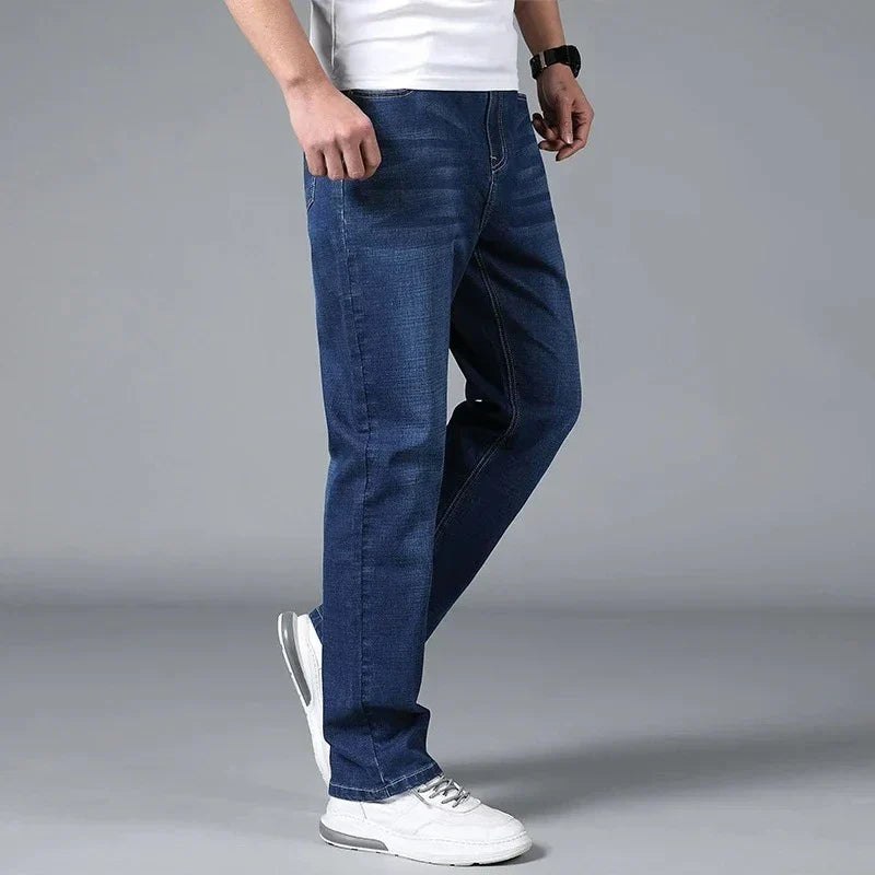 Slim Fit Men's Black Straight Leg Stretch Jeans