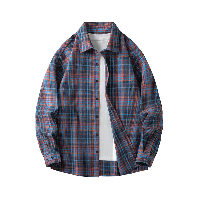 Comfortable Plaid Cotton Shirt - Cozy Long Sleeve Casual Wear
