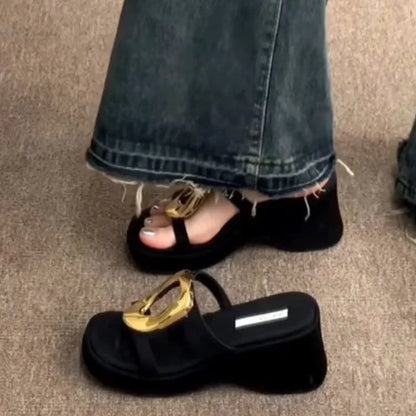 Ladies' Buckle Detail High Heel Sandals - BritishElegance