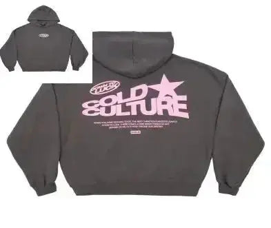 Trendy Large Graphic Hooded Sweatshirt