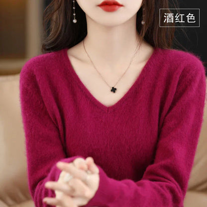 Luxury Soft Cashmere V-Neck Sweater for Women
