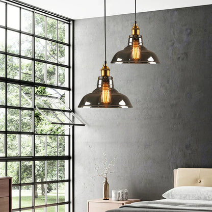 Vintage Glass Drop Ceiling Light Fixture - BritishElegance