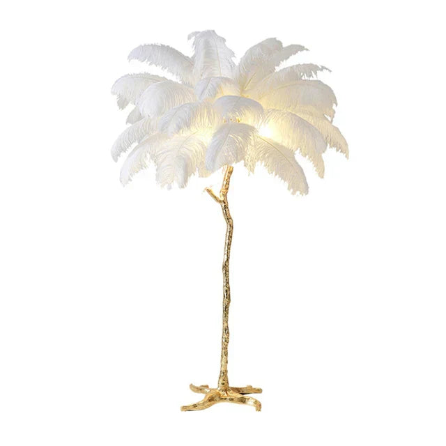 Luxury Copper Feather Floor Lamp