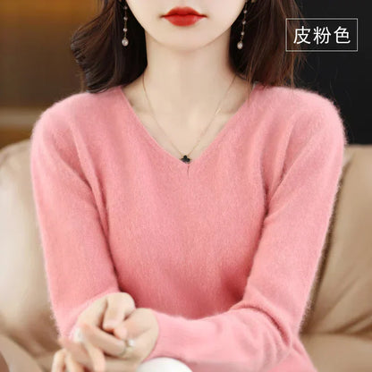 Luxury Soft Cashmere V-Neck Sweater for Women