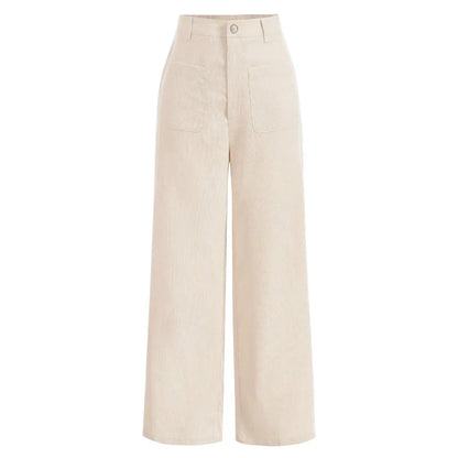 Classic High Waisted Wide Leg Women's Pants with Pockets