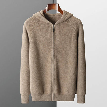 Warm Mens Knit Zip Up Jacket - BritishElegance