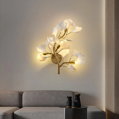 Elegant Floral Glass Wall Light