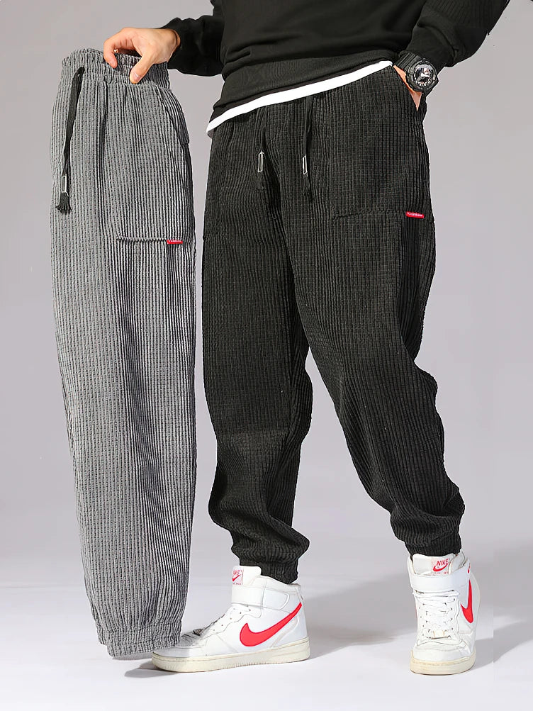 Casual Corduroy Pants - Loose Fit Streetwear Trousers - BritishElegance
