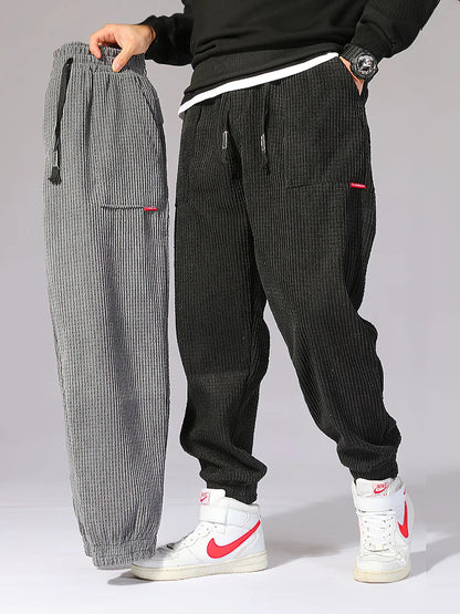 Casual Corduroy Pants - Loose Fit Streetwear Trousers - BritishElegance