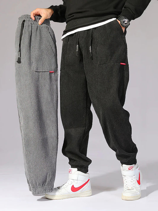 Casual Corduroy Pants - Loose Fit Streetwear Trousers - BritishElegance