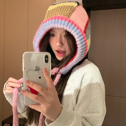 Fashionable Striped Fleece Earmuffs for Ladies
