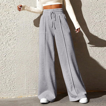 Comfortable Elastic Waist Wide Leg Joggers