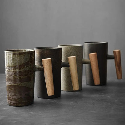 Earthy Ceramic Coffee Mugs Natural Stone Collection - BritishElegance