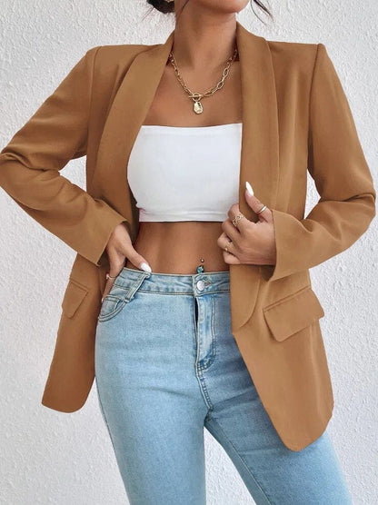 Women's Chic Fit Open Front Jacket with Pockets