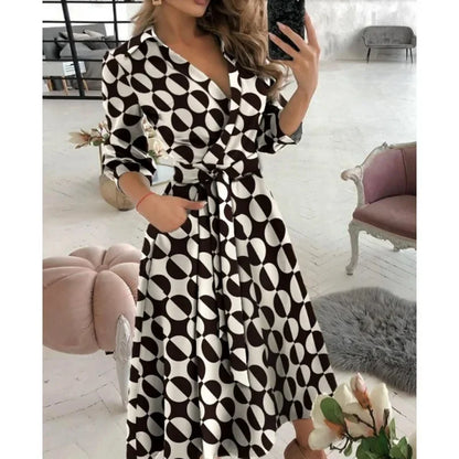 Elegant Long Sleeve Wrap Dress