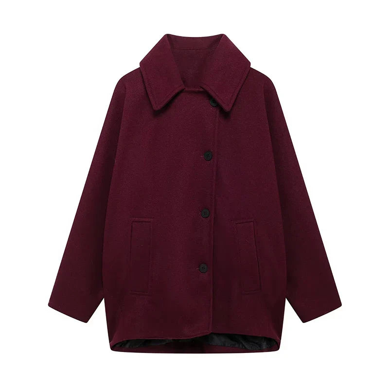 Large Synthetic Wool Parka Coat