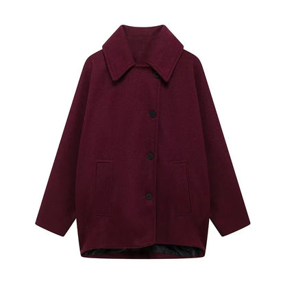 Large Synthetic Wool Parka Coat