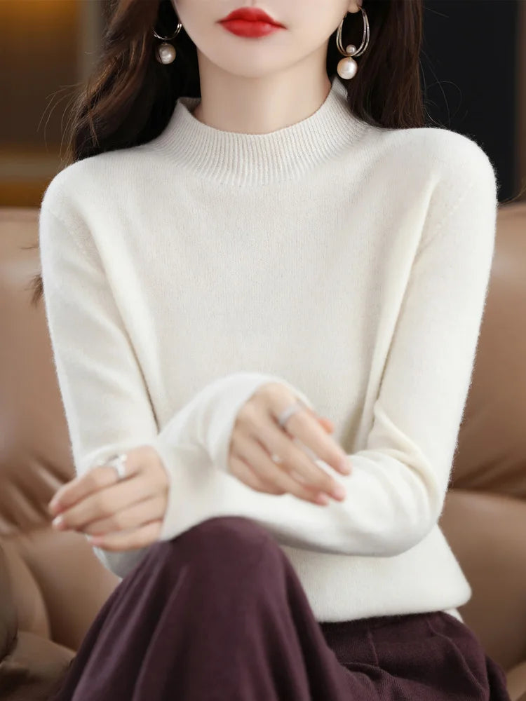 Soft Women's Merino Wool Fitted Sweater